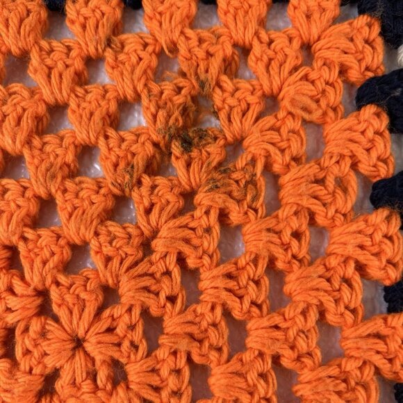 Vintage Handcrafted Crochet Granny Square Blanket Afghan Throw 43" X 52" - Picture 9 of 11